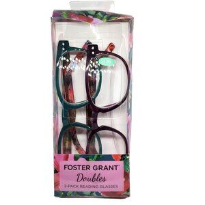 Foster Grant Doubles 2 Pack FGX +1.50 Hair Notions Designer Reading Glasses